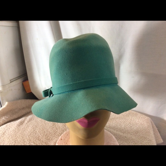 Cute Woman’s JANE MORGAN Teal/Green Felt Hat - Picture 1 of 10